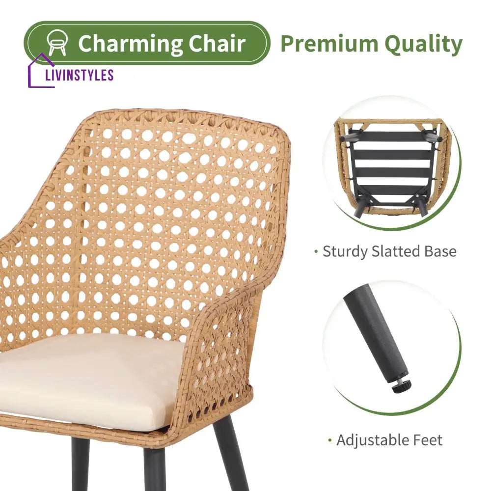 Nano Outdoor Patio Seating Set 4 Chairs and 1 Table Set (Tan) - Dining sets