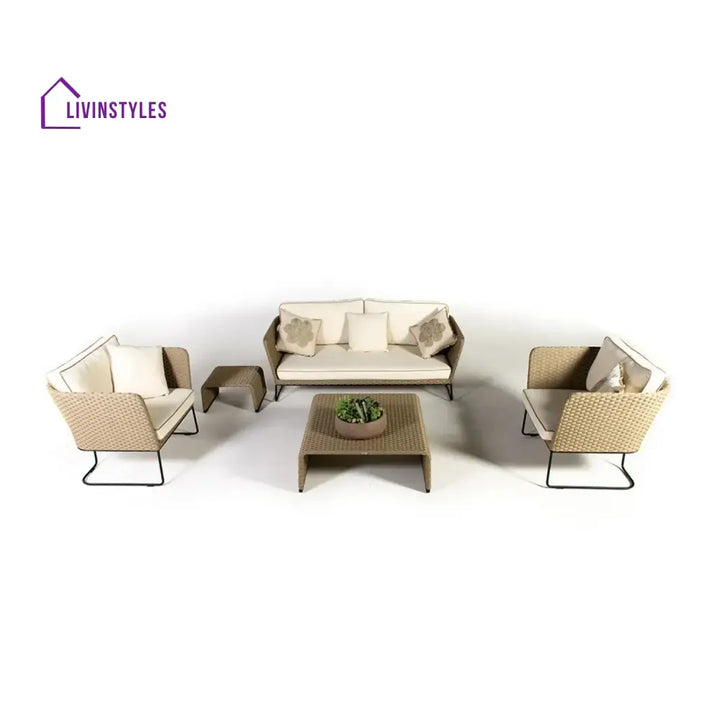 Naomi 5-Piece All Weather Wicker Sofa Set - Sofa Set