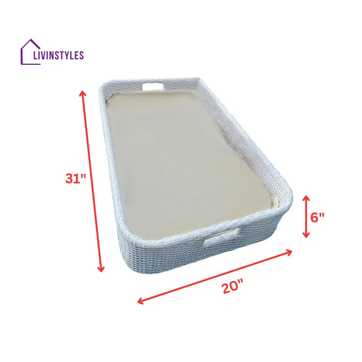 Narsa Luxury Floating Serving Tray For Swimming Pool - White(Rectangle)