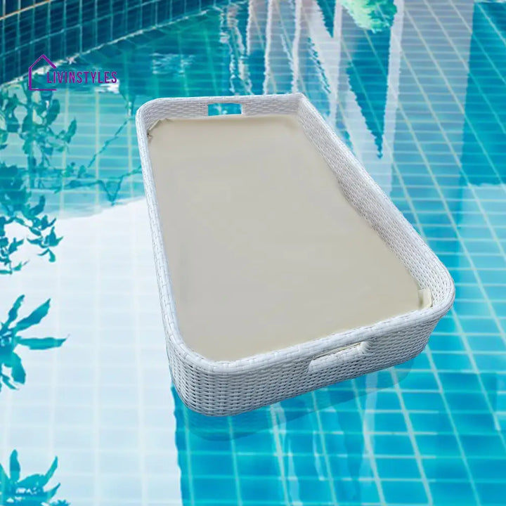Narsa Luxury Floating Serving Tray For Swimming Pool - White(Rectangle)