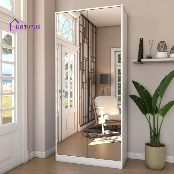 Nastya White and Glass Door Shoe Rack
