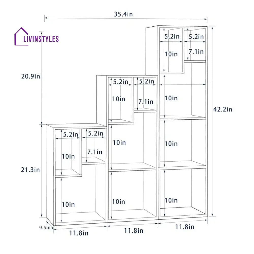 Natalia Engineered Wood Bookshelves | Bookshelf for Living Room | Bedroom | Drawing Room | Study Room