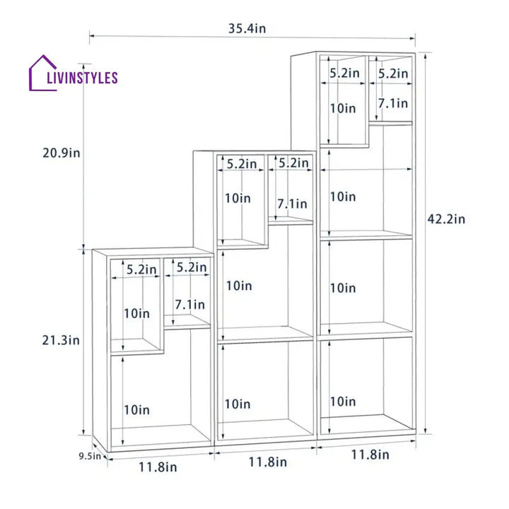 Natalia Engineered Wood Bookshelves | Bookshelf for Living Room | Bedroom | Drawing Room | Study Room