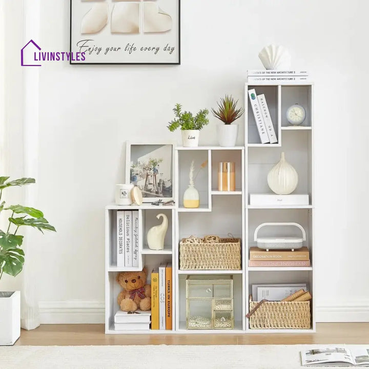 Natalia Engineered Wood Bookshelves | Bookshelf for Living Room | Bedroom | Drawing Room | Study Room
