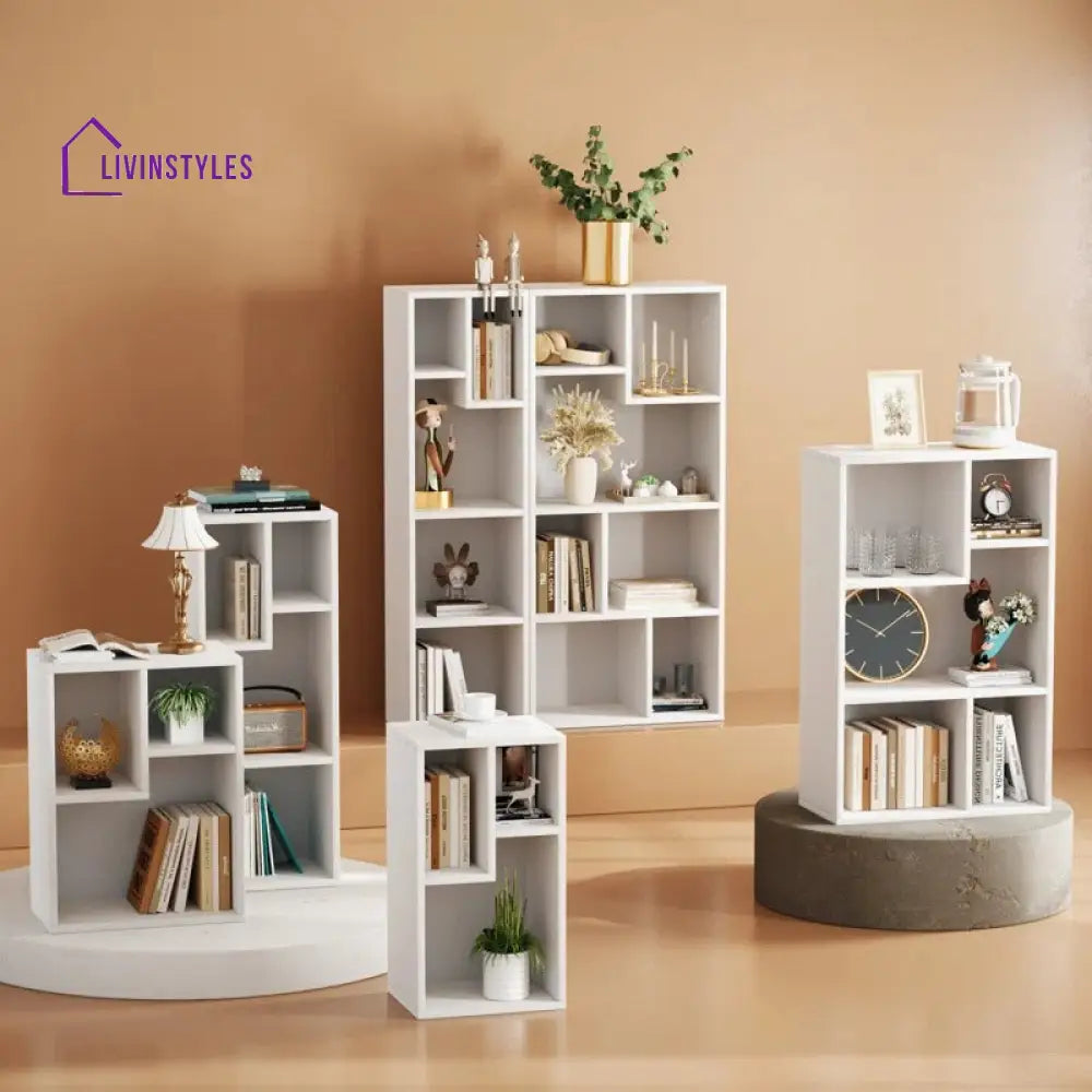 Natalia Engineered Wood Bookshelves | Bookshelf for Living Room | Bedroom | Drawing Room | Study Room