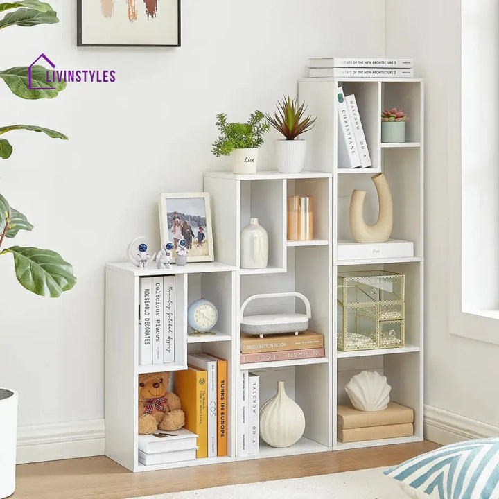 Natalia Engineered Wood Bookshelves | Bookshelf for Living Room | Bedroom | Drawing Room | Study Room
