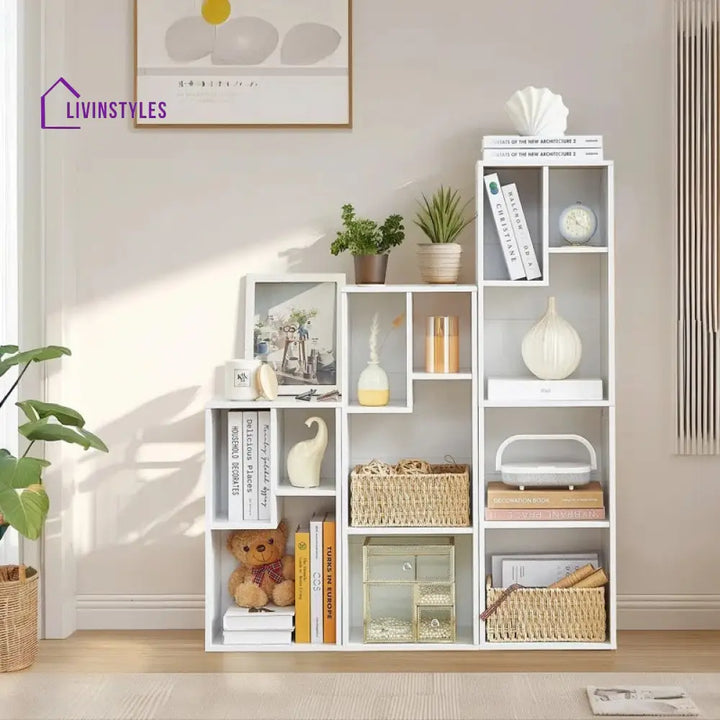 Natalia Engineered Wood Bookshelves | Bookshelf for Living Room | Bedroom | Drawing Room | Study Room
