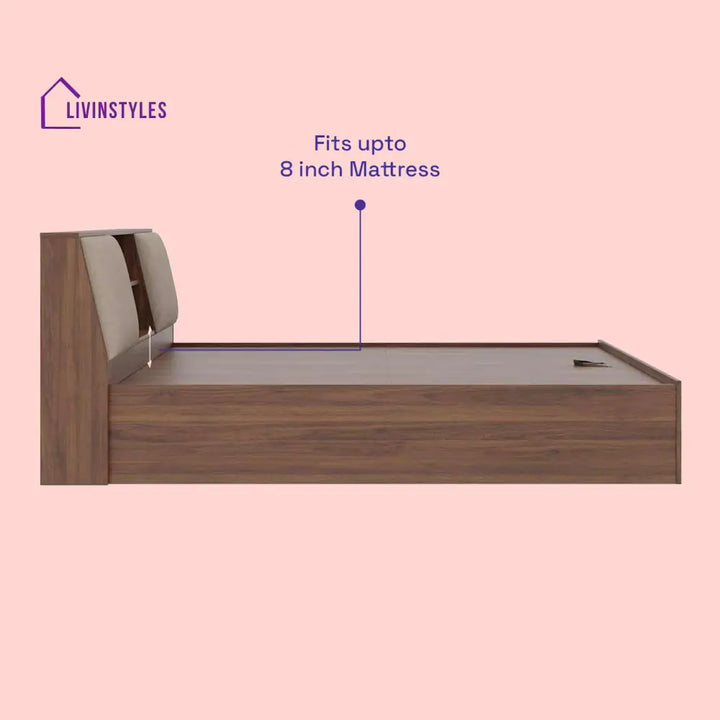 Natalia Engineered Wood King Size Upholstered Bed with Storage