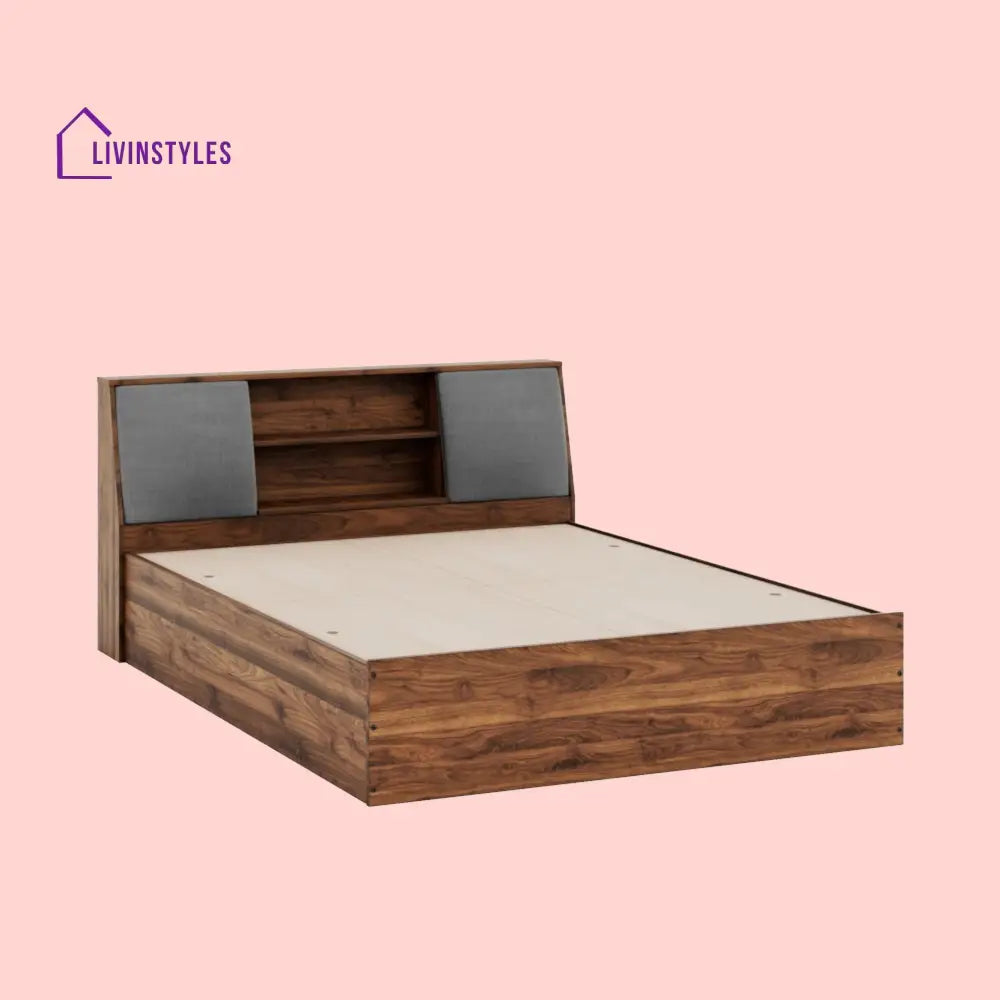 Natalia Engineered Wood King Size Upholstered Bed with Storage