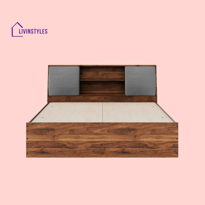 Natalia Engineered Wood King Size Upholstered Bed with Storage