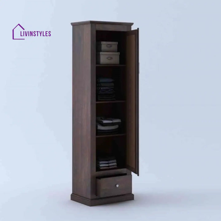 Natalia single door sheesham wood wardrobe