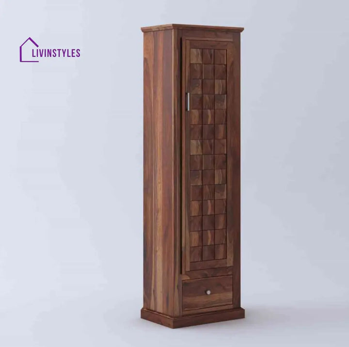 Natalia single door sheesham wood wardrobe