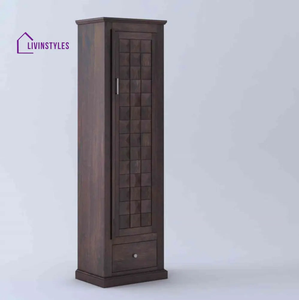 Natalia single door sheesham wood wardrobe