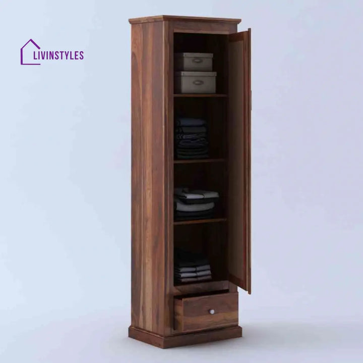 Natalia single door sheesham wood wardrobe