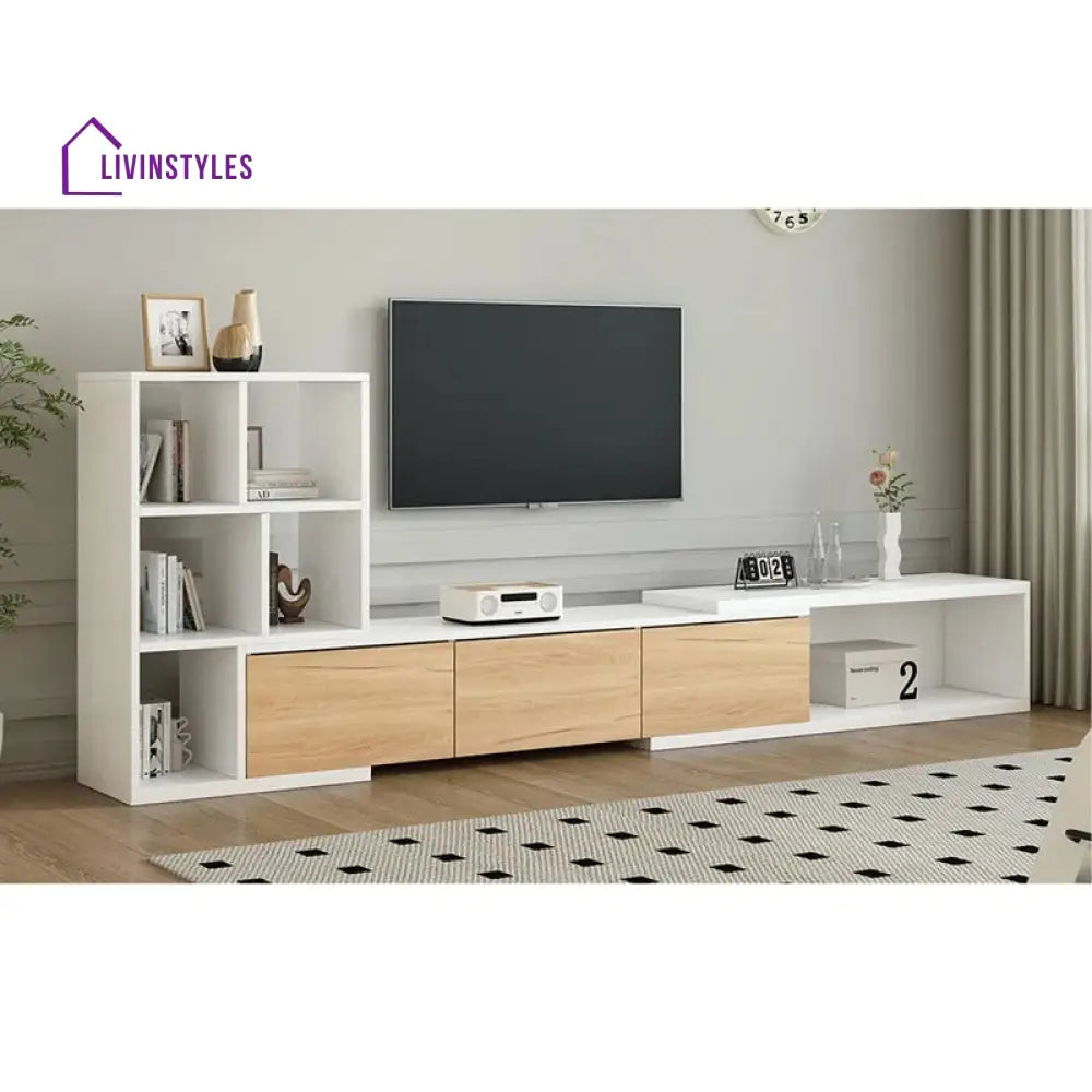 Natalie Wood Finish Tv Unit Stand for Living Room