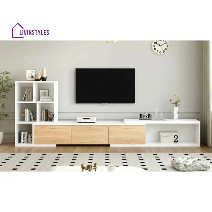 Natalie Wood Finish Tv Unit Stand for Living Room