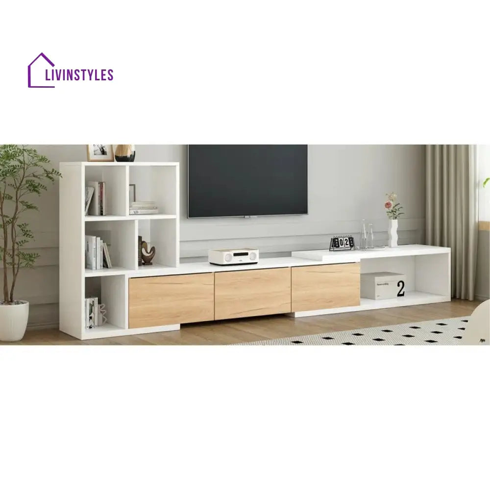 Natalie Wood Finish Tv Unit Stand for Living Room