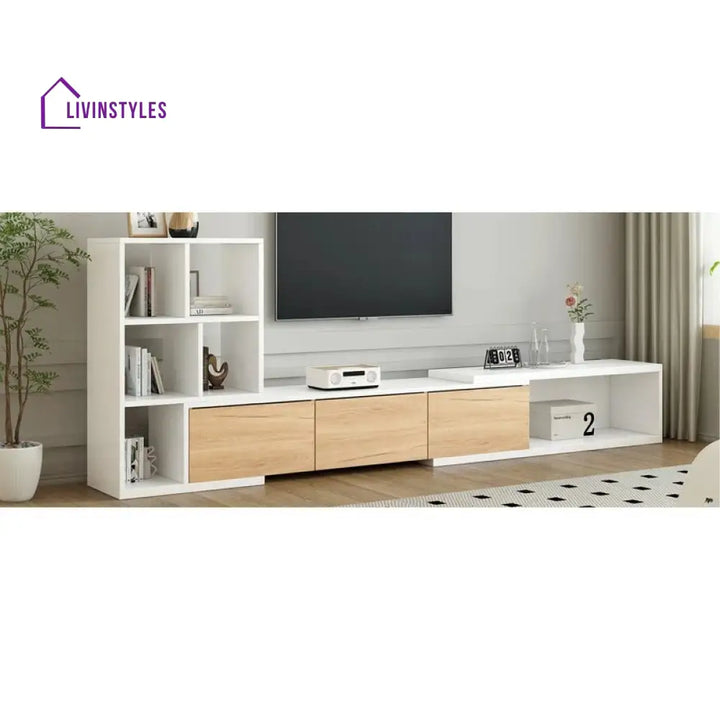 Natalie Wood Finish Tv Unit Stand for Living Room