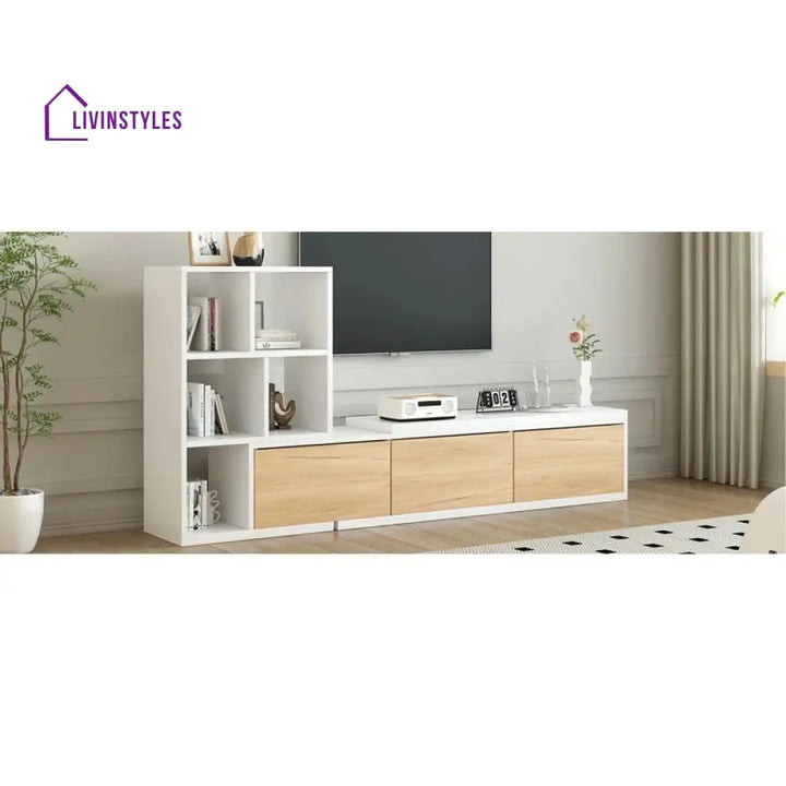 Natalie Wood Finish Tv Unit Stand for Living Room