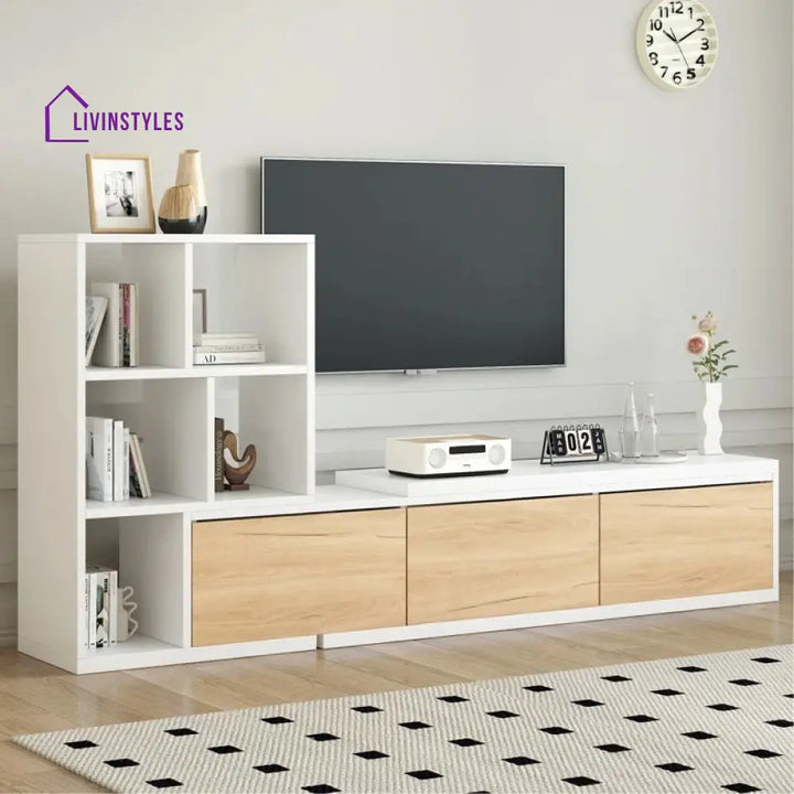 Natalie Wood Finish Tv Unit Stand for Living Room