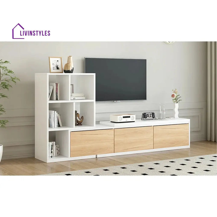 Natalie Wood Finish Tv Unit Stand for Living Room