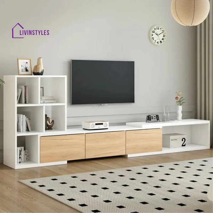 Natalie Wood Finish Tv Unit Stand for Living Room