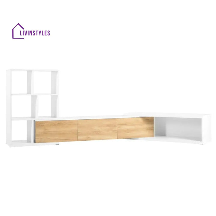 Natalie Wood Finish Tv Unit Stand for Living Room