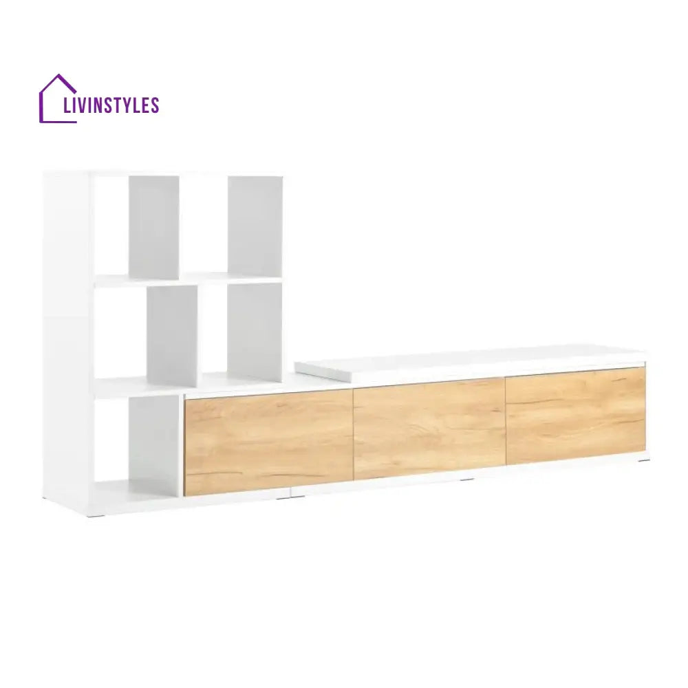 Natalie Wood Finish Tv Unit Stand for Living Room