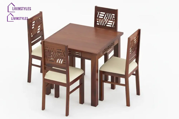 Adiva 4 Seater Sheesham wood Dining Set with Adiva Sheesham Dining Chair