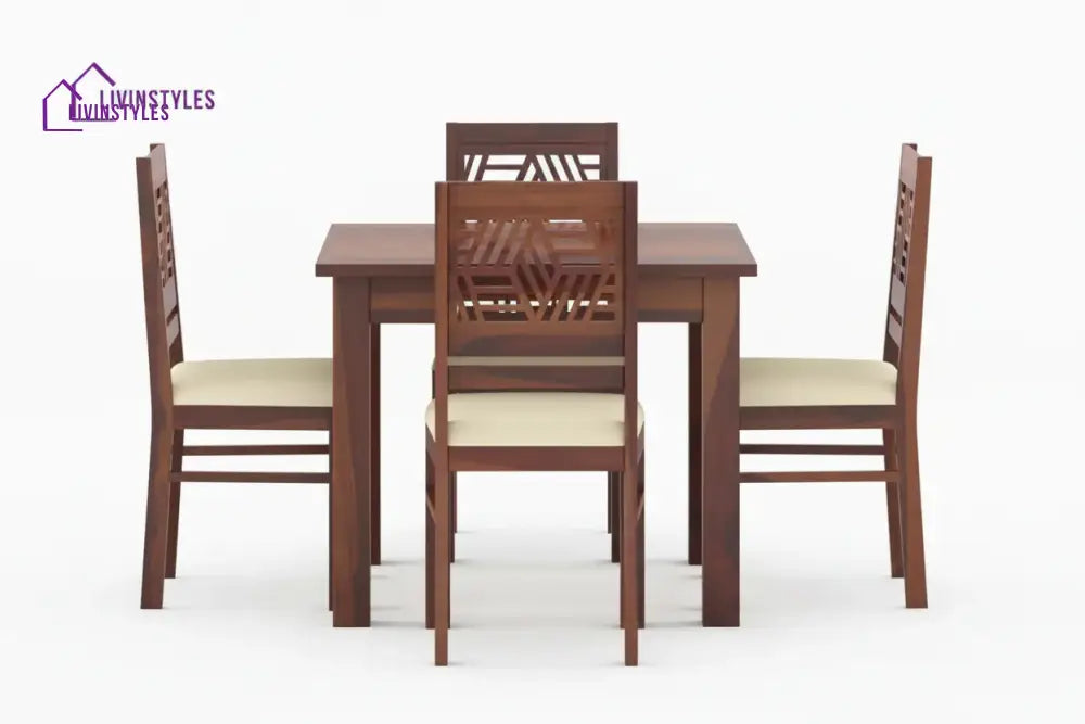 Adiva 4 Seater Sheesham wood Dining Set with Adiva Sheesham Dining Chair