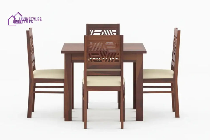Adiva 4 Seater Sheesham wood Dining Set with Adiva Sheesham Dining Chair