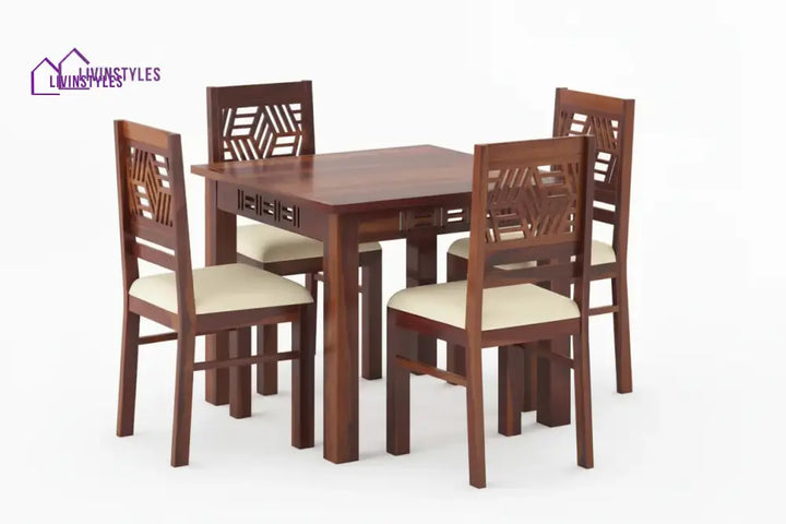 Adiva 4 Seater Sheesham wood Dining Set with Adiva Sheesham Dining Chair
