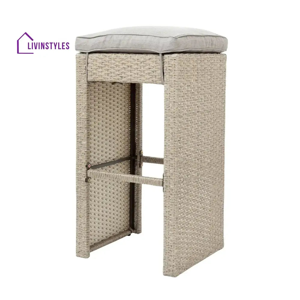 Natsuki 5-Piece Outdoor Rattan Wicker Bar Set with Glass Top Table - Bar Set