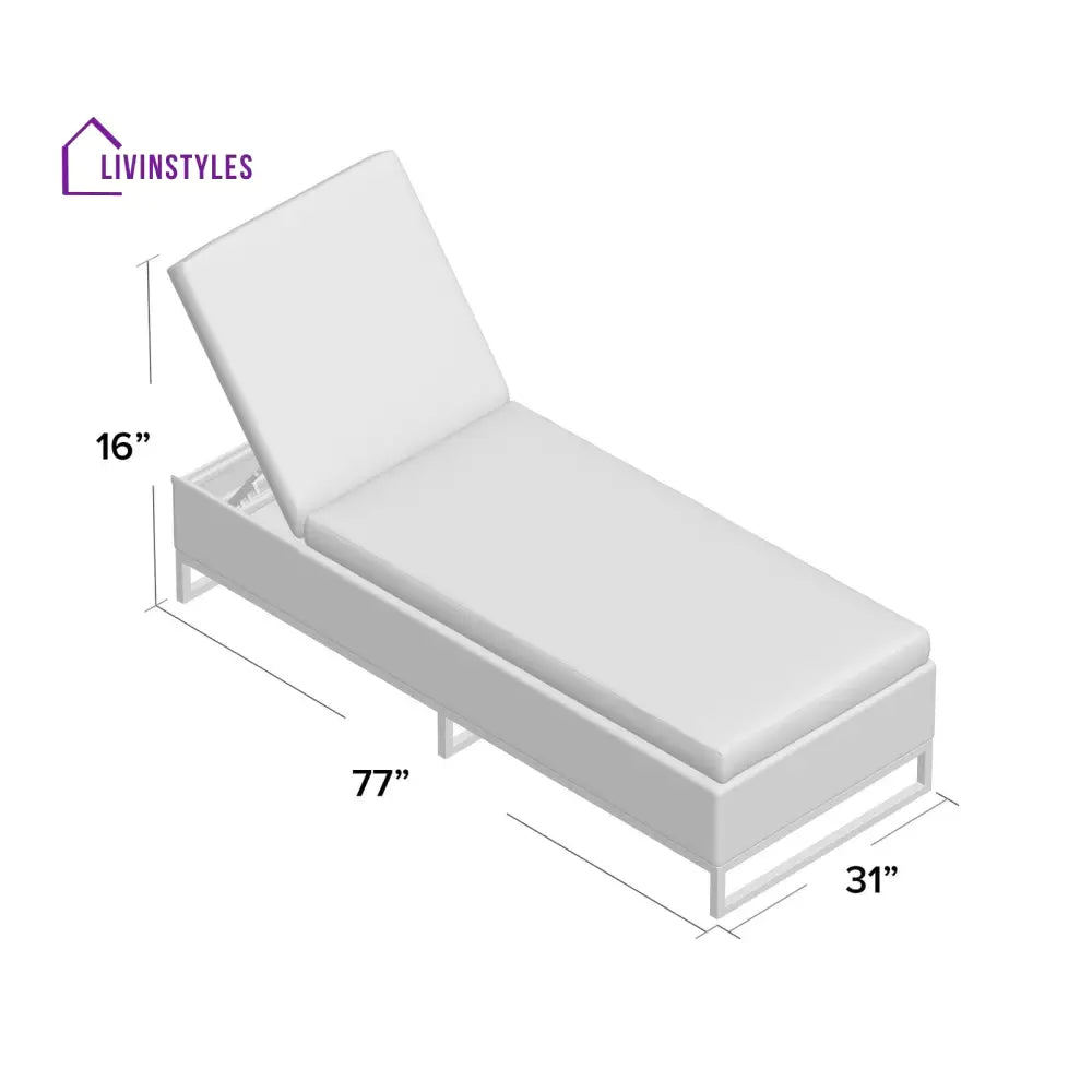 Navi Outdoor Swimming Poolside Lounger With (Set of 2) (White) - Loungers