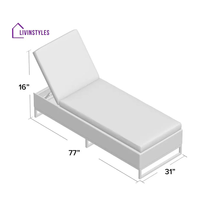 Navi Outdoor Swimming Poolside Lounger With (Set of 2) (White) - Loungers
