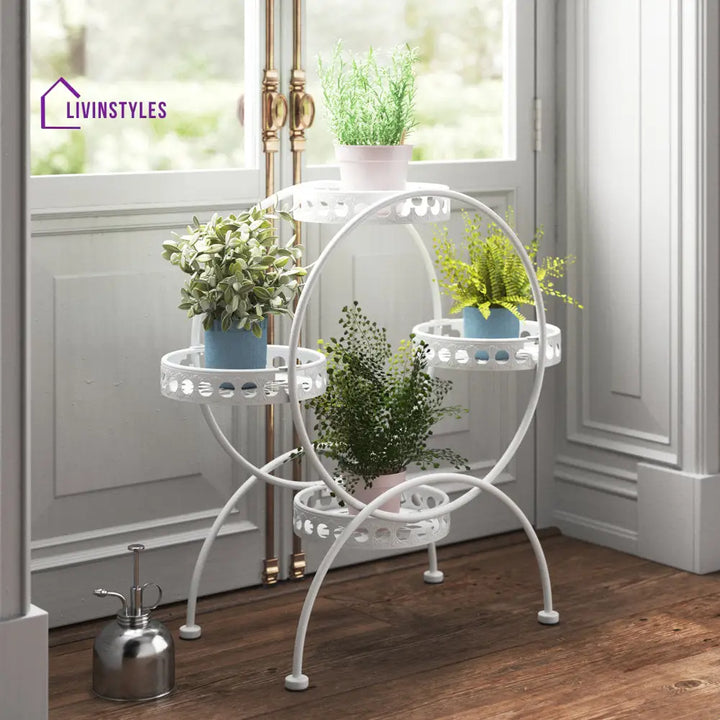 Navya Metal Black Plant Stand For Balcony