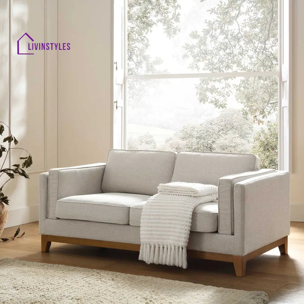 Dipley Oatmeal Fabric Sofa 2-Seater Sofas