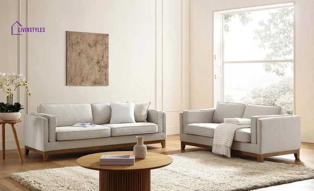 Dipley Oatmeal Fabric Sofa 2-Seater Sofas