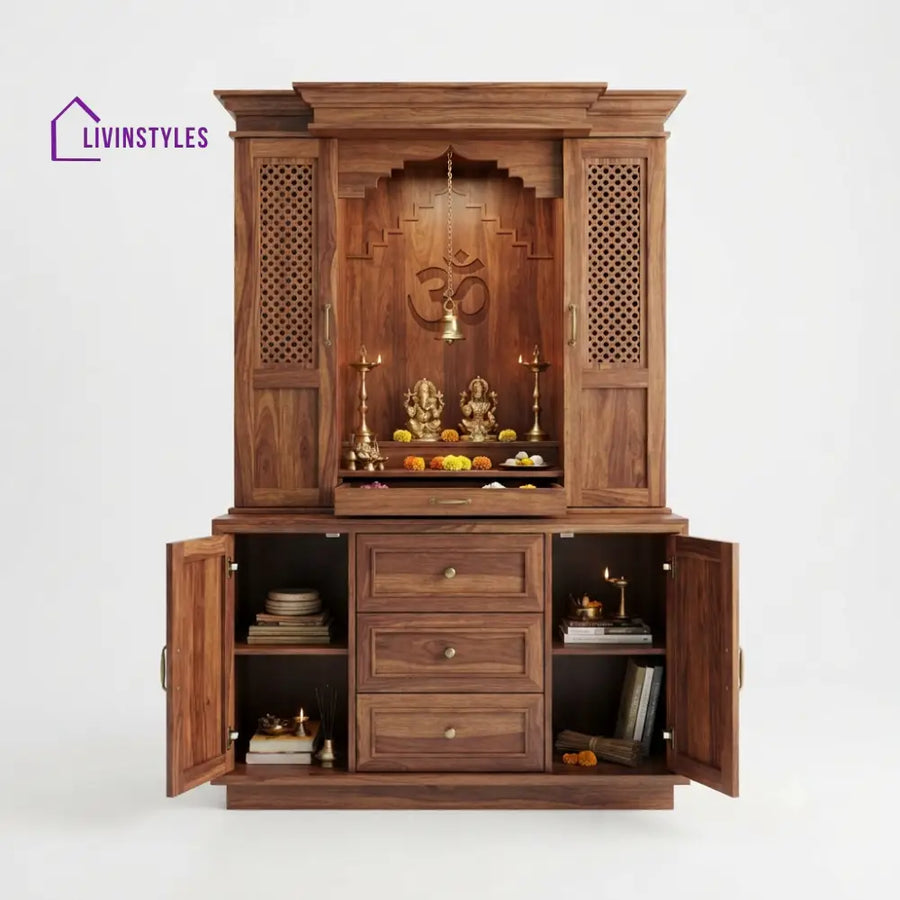 Navya Premium Solid Wood Home Temple | Pooja Mandir for Home