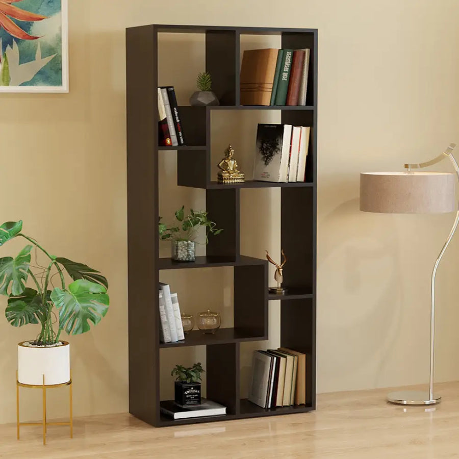 Navya Wenge Wooden Book Shelf – Stylish Storage for Living & Study Rooms Bookshelf Cabinet & Rack