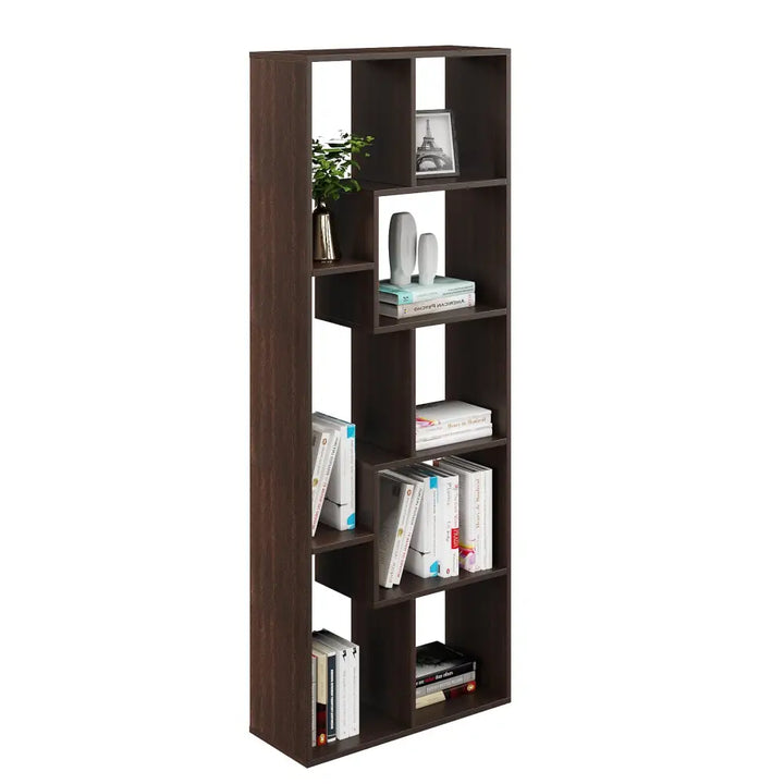 Navya Wenge Wooden Book Shelf – Stylish Storage for Living & Study Rooms Bookshelf Cabinet & Rack