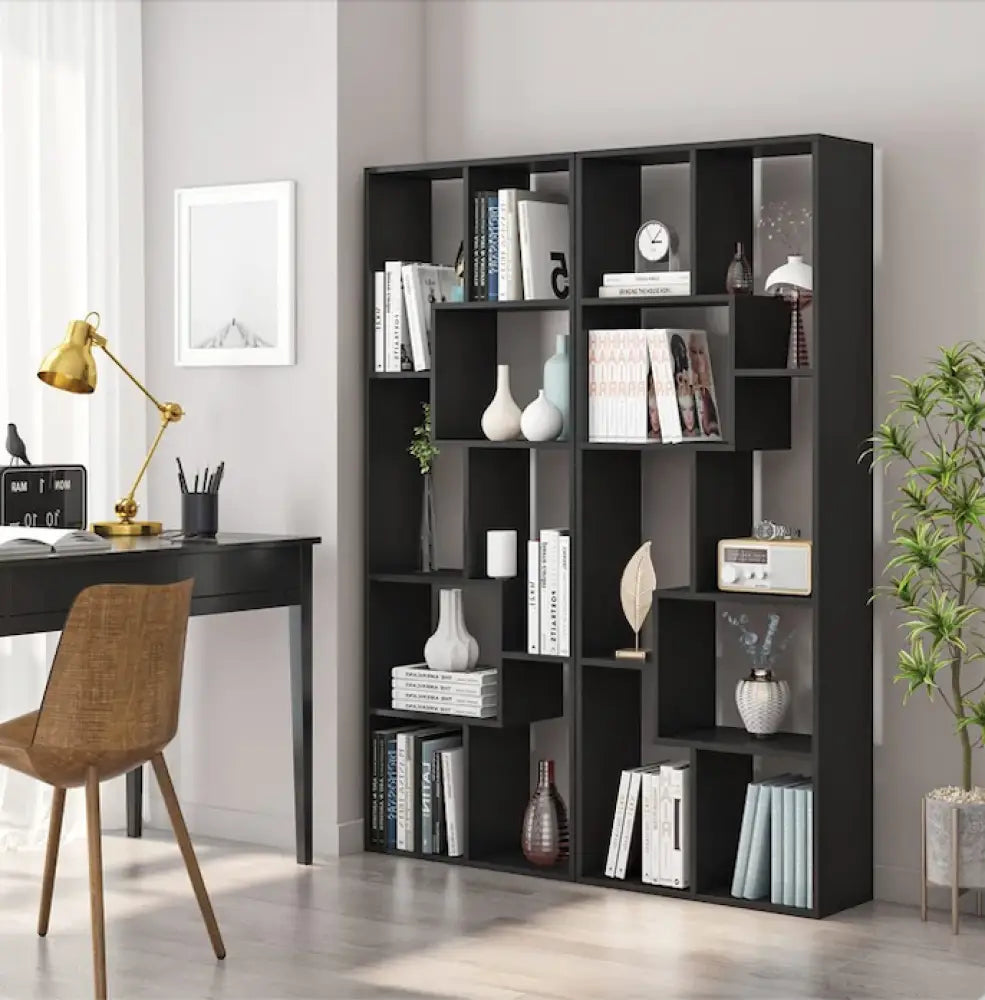Navya Wenge Wooden Book Shelf – Stylish Storage for Living & Study Rooms Bookshelf Cabinet & Rack