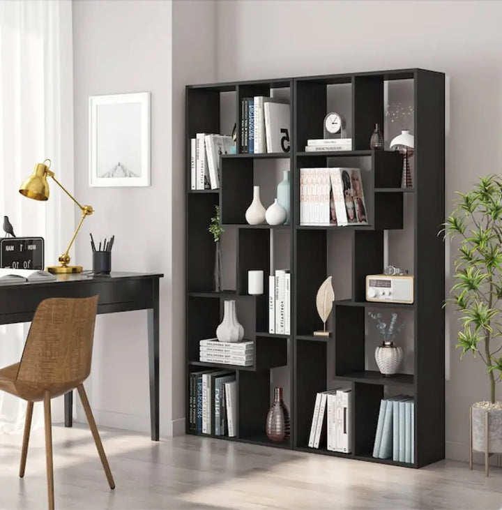 Navya Wenge Wooden Book Shelf – Stylish Storage for Living & Study Rooms Bookshelf Cabinet & Rack