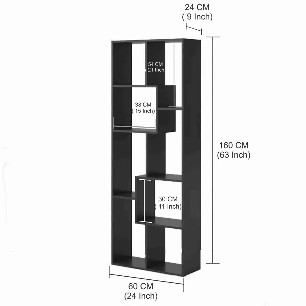 Navya Wenge Wooden Book Shelf – Stylish Storage for Living & Study Rooms Bookshelf Cabinet & Rack