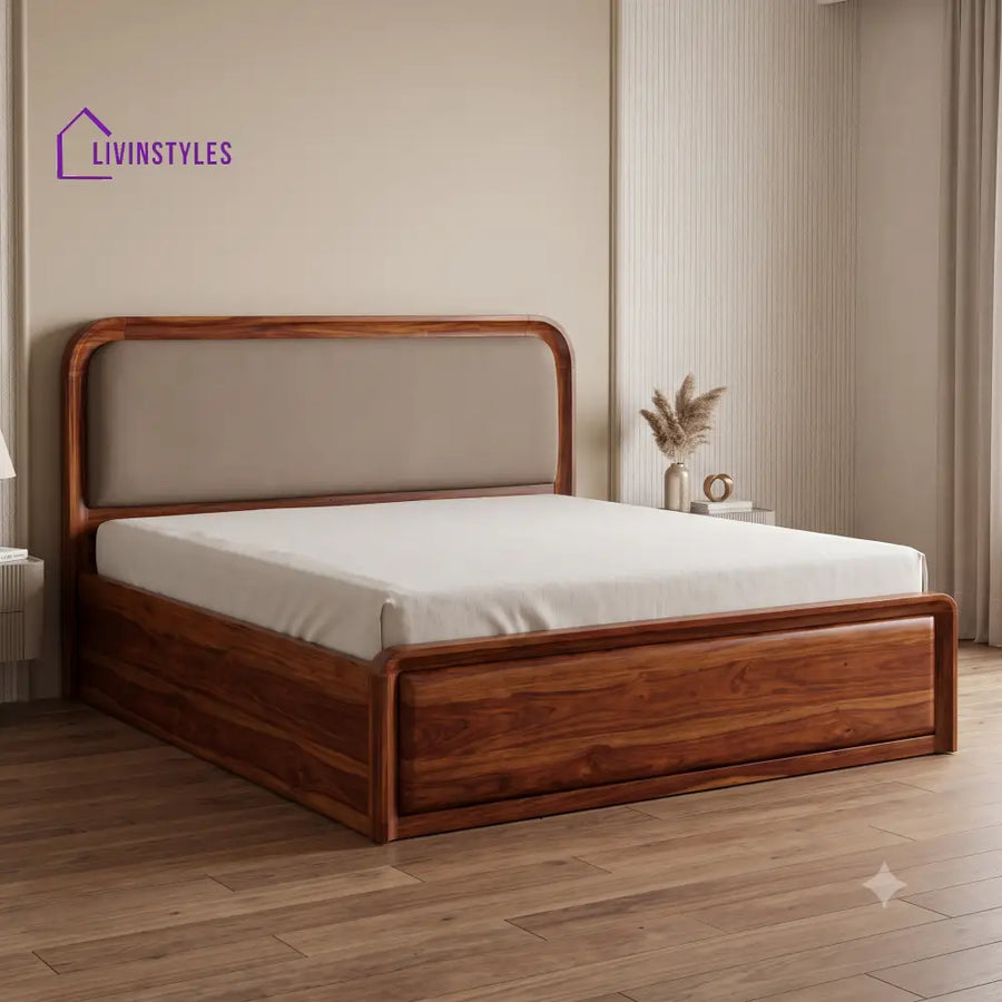 Navya Wooden Bed | Solid Wood Double Bed | Wooden King size bed & Wooden Queen size bed