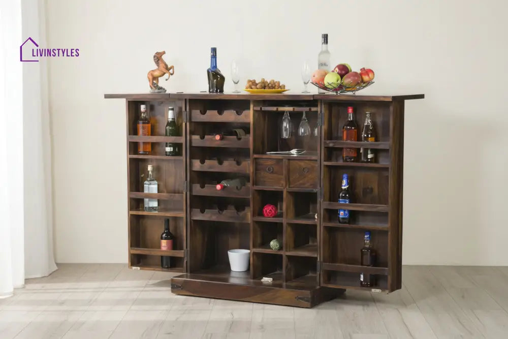 Nayeli Solid Wood Brass Royale Bar Bar