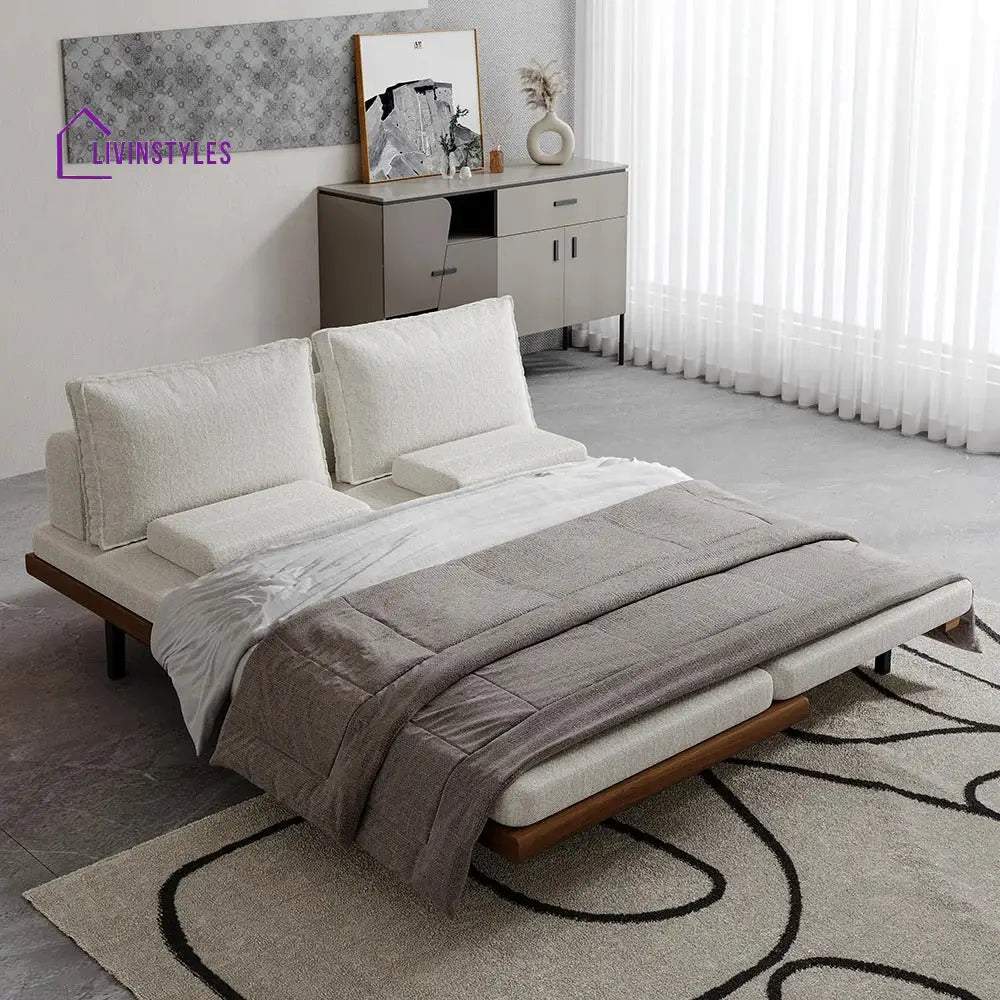 Naysa Solid Wood Sofa Come Bed for Living Room