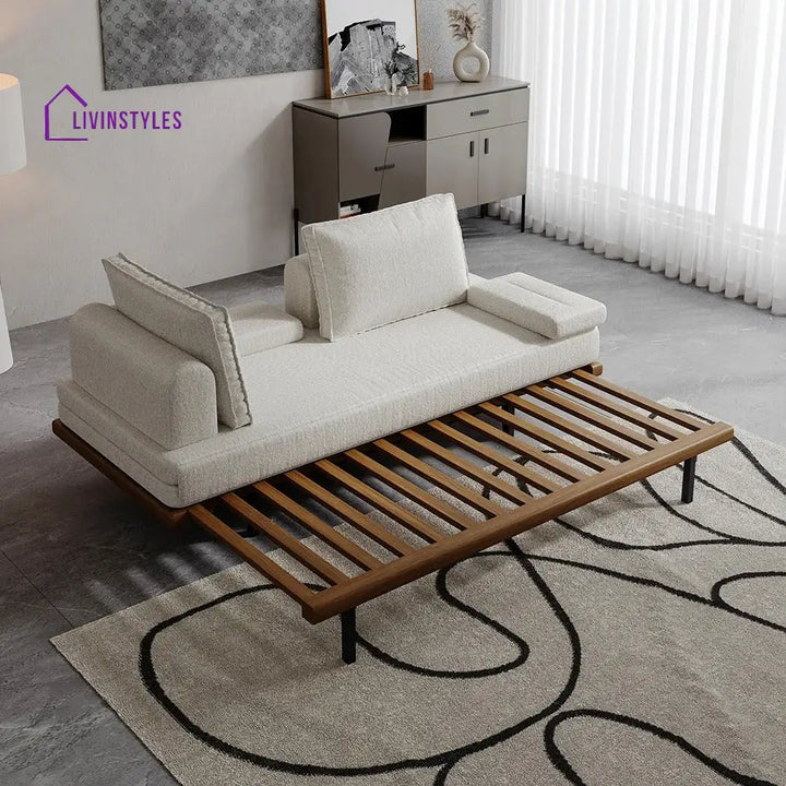 Naysa Solid Wood Sofa Come Bed for Living Room