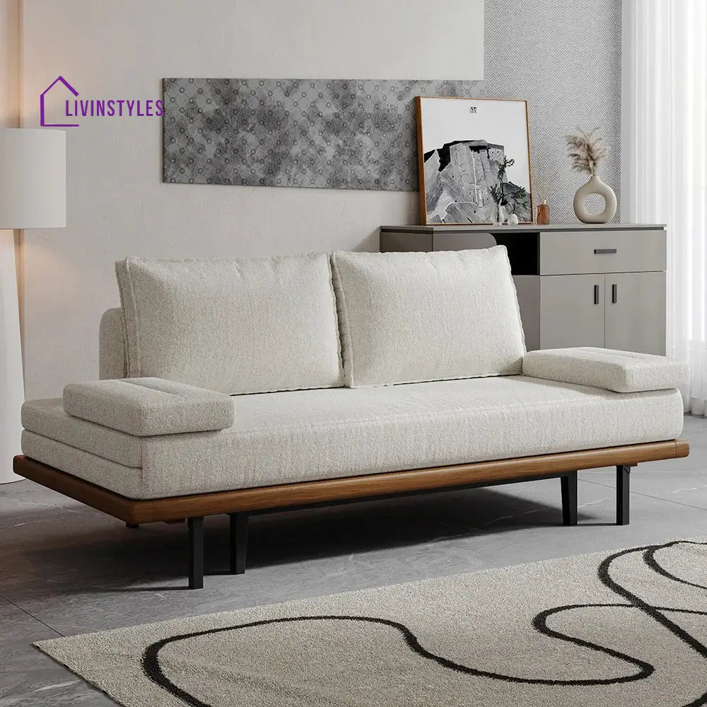 Naysa Solid Wood Sofa Come Bed for Living Room