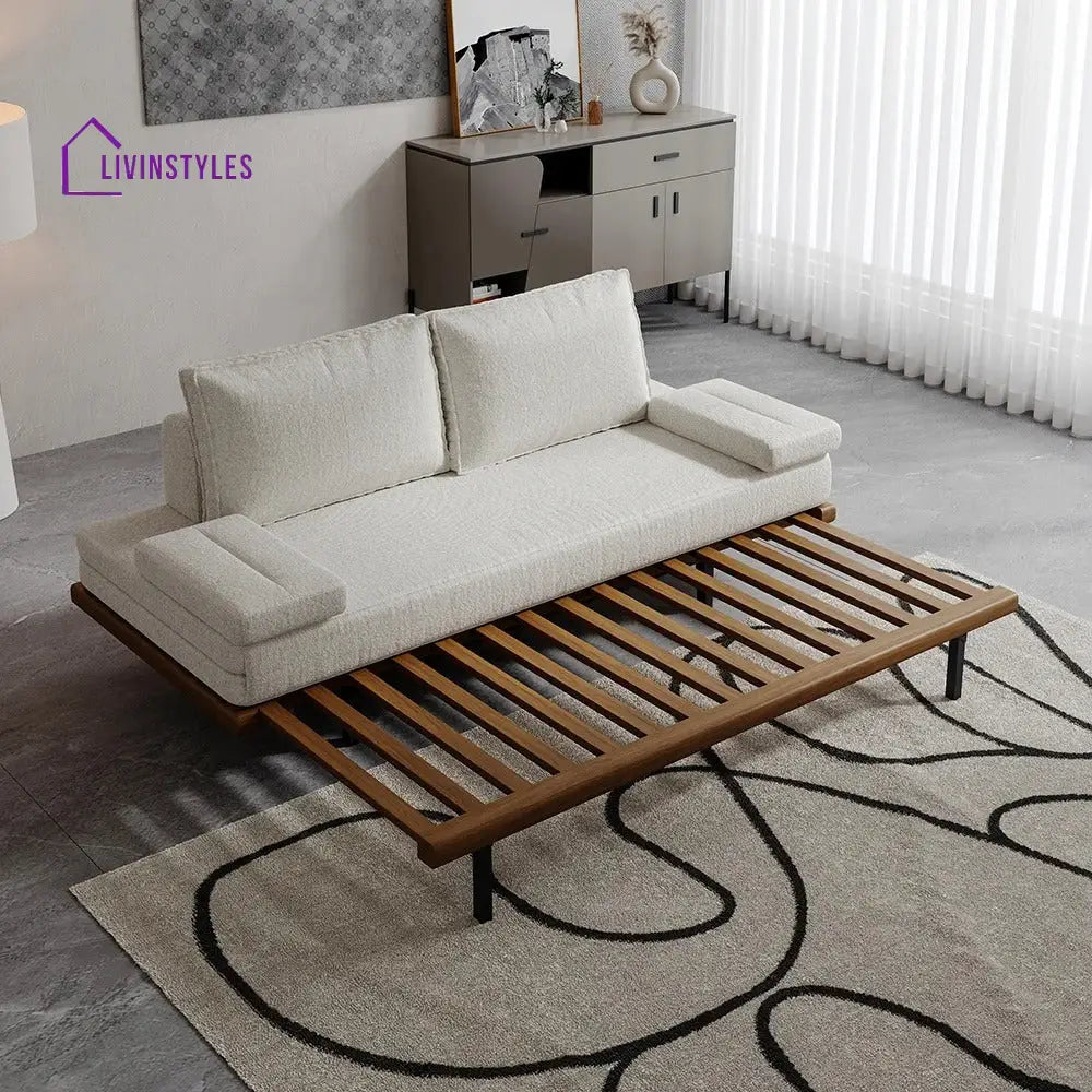 Naysa Solid Wood Sofa Come Bed for Living Room